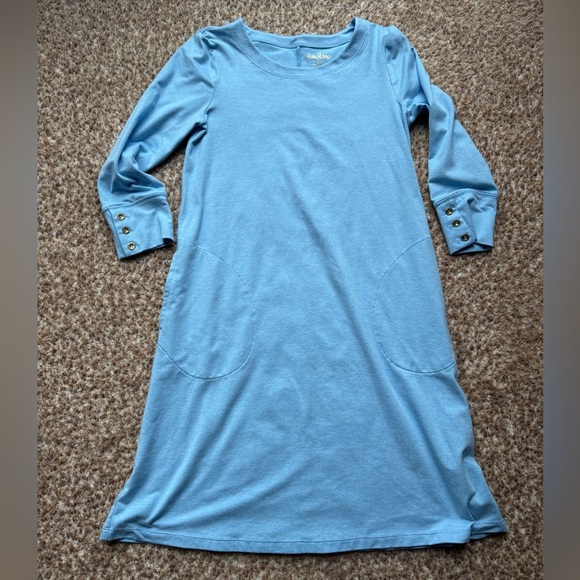 Lilly Pulitzer Blue Boat Neck 3/4 Sleeves Dress Women's Sz xxs - Picture 1 of 5